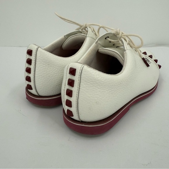 G/FORE Gallivanter Stud Cap Toe Ladies Golf Shoe in Snow / Red Size 8.5 - Picture 5 of 10